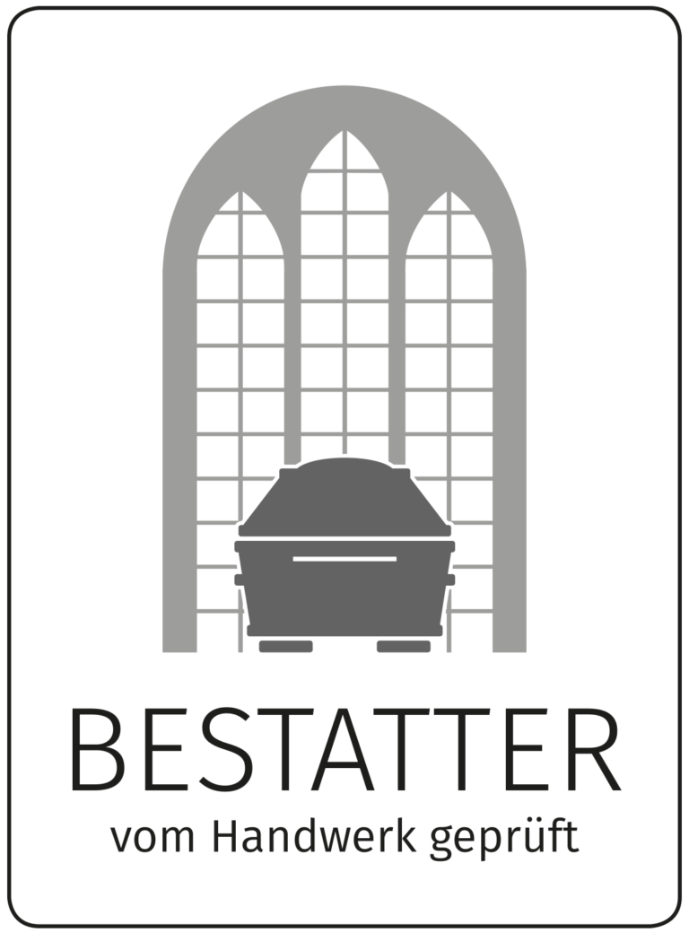 Bestattungen Pfaffinger Mendig Andernach Kell Logo BDB BESTATTER vom Handwerk geprueft grau weiss gross