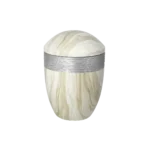 Bestattungen Pfaffinger Mendig Andernach Kell Urne LUXOR SEMI PURE Urne Marmor silber