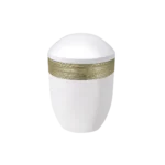 Bestattungen Pfaffinger Mendig Andernach Kell Urne LUXOR SEMI PURE Urne weiss gold